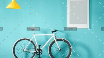 white-bike-in-blue-interior-PMNFYVU