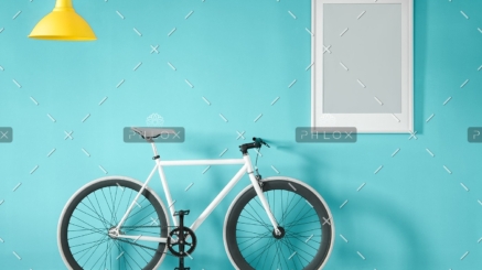 white-bike-in-blue-interior-PMNFYVU